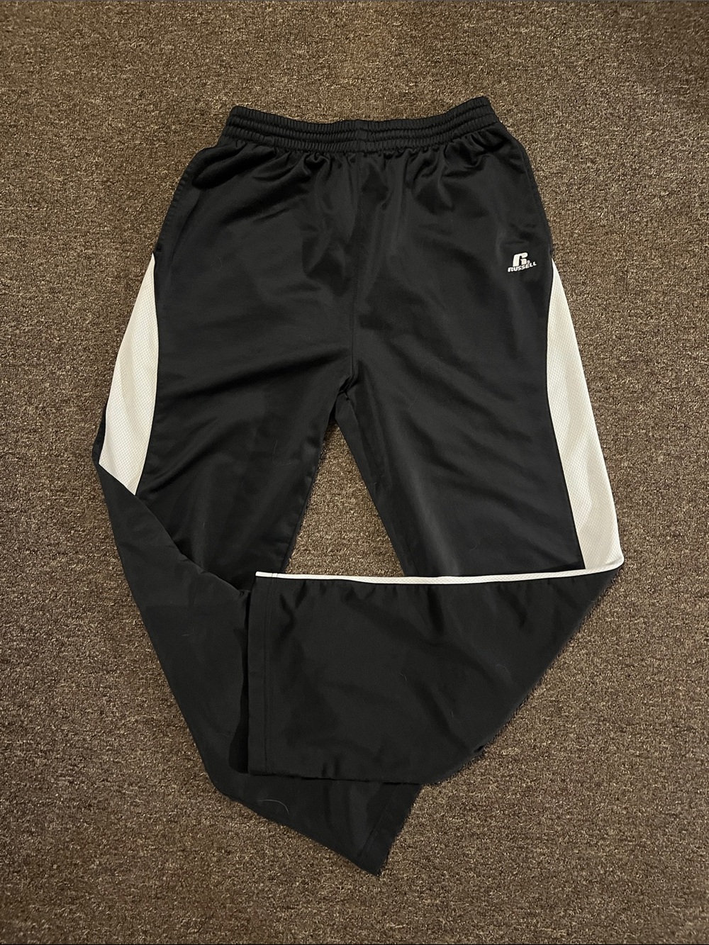 Russell Athletic Black Pants with White Side Panels